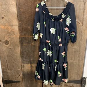 Anthropologie navy floral dress
